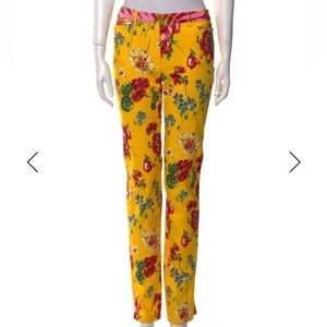 D&G Yellow Floral Skinny Pants